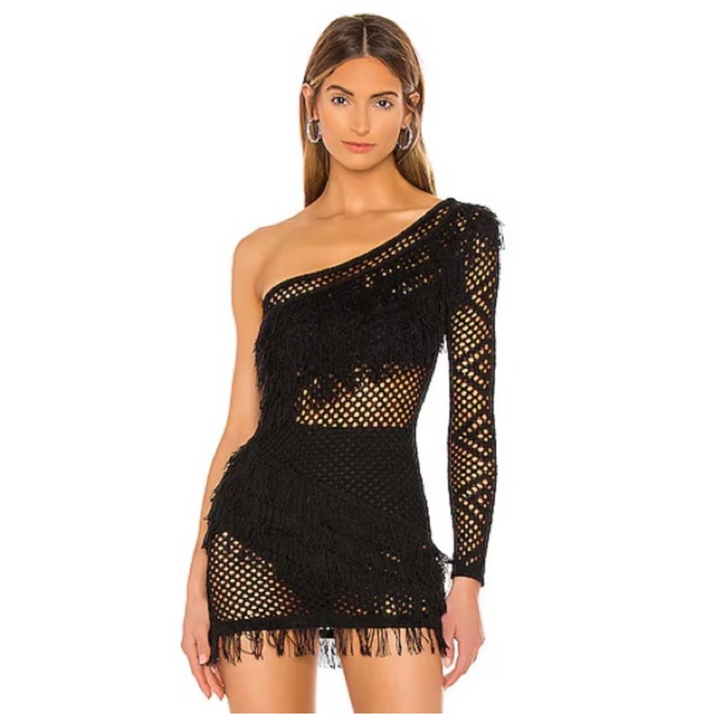 TULAROSA Peek a Boo Dress in Black